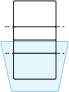 Vertical line drawing of a volleyball field with a highlighted trapezoid around the lower half of play